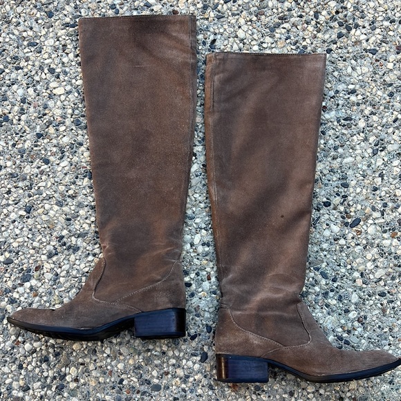 Born Brown Block Heel Suede Knee High Boots - Picture 4 of 14